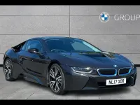 Used BMW i8 Comfort Edition 362 HP (266 kW) 2017 Sophisto grey / bmwi blue accent Coupe