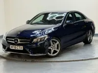 Used Mercedes C220 AMG line 170 HP (125 kW) 2018 Blue Sedan