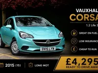 Used Vauxhall Corsa 70 HP (51 kW) 2015 Green Hatchback