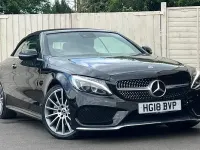 Usado Mercedes C200 AMG line 184 CV (135 kW) 2018 Negro Descapotable