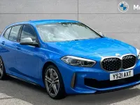 Used BMW M135 Comfort Edition 306 HP (225 kW) 2021 Misano blue metallic Hatchback