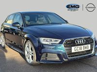 Used Audi A3 S-Line 190 HP (139 kW) 2018 Blue Sedan