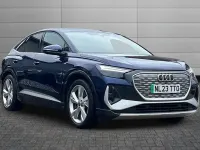 Used Audi Q4 Sportback e-tron S-Line 147 kW (201 HP) 2023 Navarra blue SUV