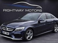 Used Mercedes C220 AMG line 170 HP (125 kW) 2017 Blue Sedan