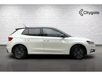 Used Skoda Fabia Design Edition 85 HP (62 kW) 2025 Moon white metallic black magic pearl effect Hatchback