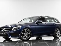 Begagnad Mercedes C220 AMG line 2018 Blå Kombi