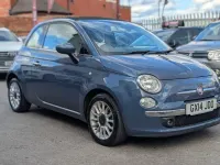 Used Fiat 500 Lounge 85 HP (62 kW) 2014 Blue Cabriolet