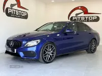 Used Mercedes C220 AMG line 170 HP (125 kW) 2017 Blue Sedan