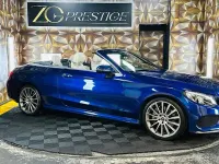 Usado Mercedes C300 AMG line 245 CV (180 kW) 2018 Azul Descapotable