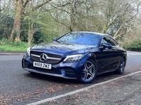Used Mercedes C300 AMG line 245 HP (180 kW) 2019 Blue Coupe