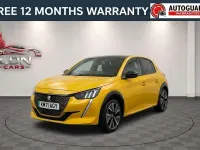 Używany Peugeot e-208 Premium 100 kW (136 KM) 2021 Żółty Hatchback