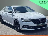 Used Skoda Superb SportlinePlus 140 HP (102 kW) 2020 Moon white metallic Hatchback
