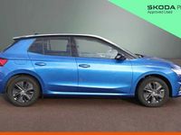 Used Skoda Fabia Design Edition 113 HP (83 kW) 2025 Race blue metallic black magic pearl effect Hatchback