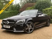 Used Mercedes C220 AMG line 2018 Black Cabriolet