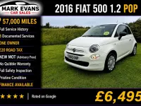 Used Fiat 500 Pop 69 HP (50 kW) 2016 White Hatchback