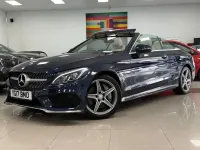 Usado Mercedes C300 AMG line 245 CV (180 kW) 2017 Azul Descapotable