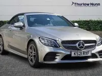 Used Mercedes C220 AMG line 194 HP (142 kW) 2021 Silver Cabriolet