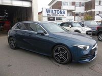 Used Mercedes A180 AMG line 134 HP (98 kW) 2020 Blue Hatchback
