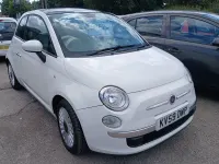 Used Fiat 500 Lounge 69 HP (50 kW) 2009 White Cabriolet