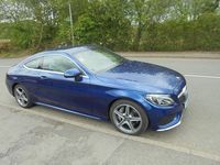 Used Mercedes C250 AMG line 201 HP (147 kW) 2017 Blue Coupe