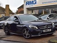 Used Mercedes C250 AMG line 204 HP (150 kW) 2016 Blue Sedan