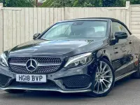 Usado Mercedes C200 AMG line 184 CV (135 kW) 2018 Negro Descapotable