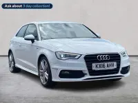 Used Audi A3 S-Line 110 HP (80 kW) 2016 White Hatchback