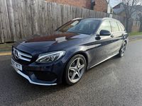 Begagnad Mercedes C220 AMG line 2017 Blå Kombi