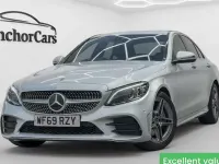 Used Mercedes C300 AMG line 245 HP (180 kW) 2019 Silver Sedan