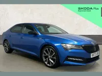 Used Skoda Superb SportlinePlus 190 HP (139 kW) 2023 Blue Hatchback