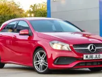 Used Mercedes A180 AMG line 109 HP (80 kW) 2016 Red Hatchback