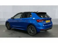 Used Skoda Fabia Design Edition 95 HP (69 kW) 2025 Race blue metallic black magic pearl effect Hatchback