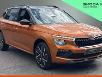 Used Skoda Kamiq Design Edition 85 HP (62 kW) 2026 Phoenix orange metallic black magic pearl effect SUV