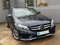 Begagnad Mercedes C220 AMG line 2018 Blå Kombi