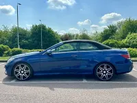 Used Mercedes E220 AMG line 177 HP (130 kW) 2017 Blue Cabriolet