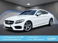 Used Mercedes C220 AMG line 170 HP (125 kW) 2017 White Coupe