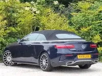 Used Mercedes E220 AMG line 194 HP (142 kW) 2019 Blue Cabriolet
