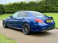 Used Mercedes C300 AMG line 241 HP (177 kW) 2020 Blue Sedan