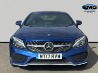 Used Mercedes C220 AMG line 170 HP (125 kW) 2017 Blue Coupe