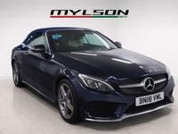 Used Mercedes C200 AMG line 184 HP (135 kW) 2018 Blue Cabriolet