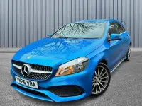 Used Mercedes A180 AMG line 109 HP (80 kW) 2016 Blue Hatchback