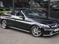 Used Mercedes C250 AMG line 204 HP (150 kW) 2017 Black Cabriolet
