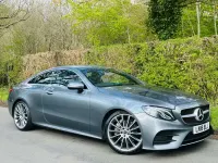Begagnad Mercedes E220 AMG line 194 HK (142 kW) 2018 Grå Sportkupé