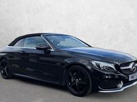 Used Mercedes C220 AMG line 170 HP (125 kW) 2017 Black Cabriolet