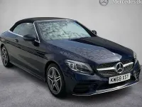 Used Mercedes C300 AMG line 245 HP (180 kW) 2018 Blue Cabriolet