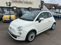Used Fiat 500 Lounge 69 HP (50 kW) 2009 White Cabriolet