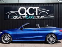 Used Mercedes C250 AMG line 201 HP (147 kW) 2017 Blue Cabriolet