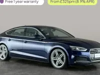 Used Audi A5 Sportback S-Line 190 HP (139 kW) 2019 Blue Hatchback