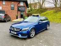 Used Mercedes C220 AMG line 170 HP (125 kW) 2018 Blue Estate