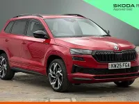 Used Skoda Karoq SportLine 110 HP (80 kW) 2025 Velvet red metallic SUV